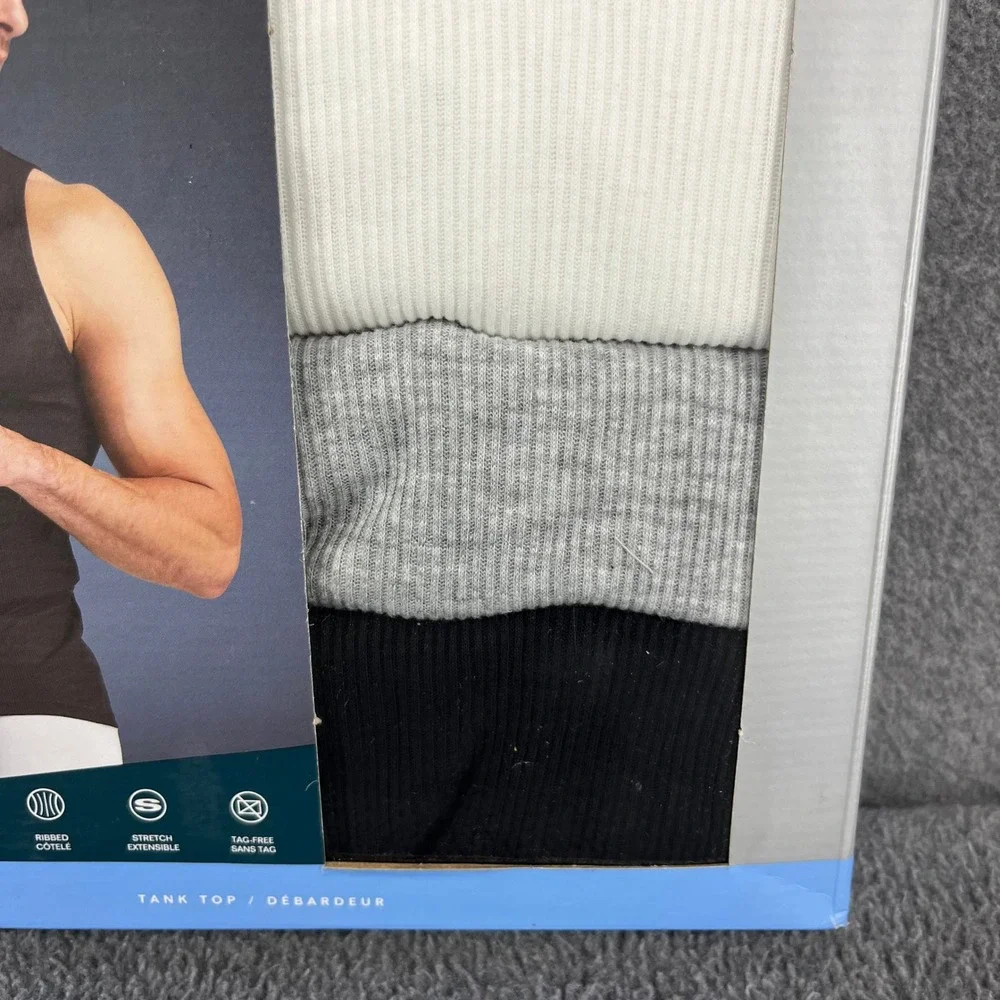 Perry Ellis Portfolio Tank Top Mens M Multicolor 4 Pack Ribbed Cotton Blend New